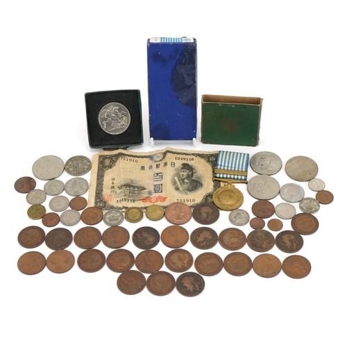 1941 - British and world coinage and a United Nations Service medal with box, including 1951 Festival of Br... 