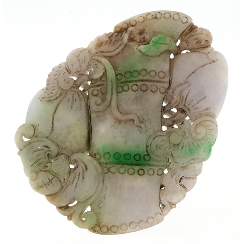Chinese jade panel carved with fruit, 10cm wide