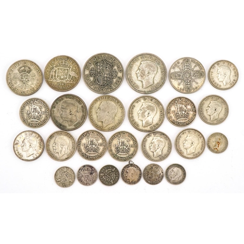 1908 - British pre 1947 coinage including half crowns, shillings and sixpences, 160.2g