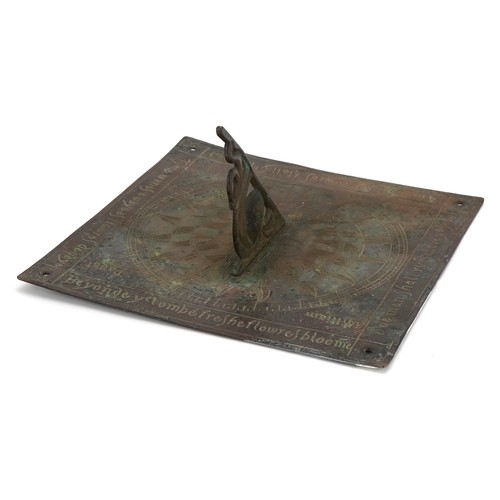 81 - Antique cast metal sundial engraved William Paget London Fooit, 25.5cm x 25.5cm