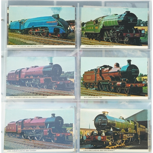 1950 - Collection of railway locomotive postcards arranged in an album including Arthur Dixon and British S... 