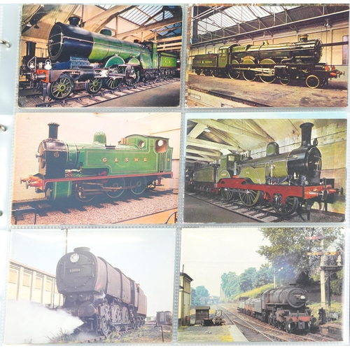 1950 - Collection of railway locomotive postcards arranged in an album including Arthur Dixon and British S... 