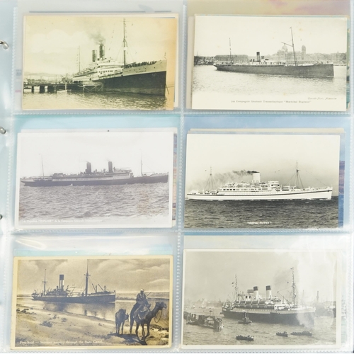 1951 - Collection of shipping interest postcards arranged in an album