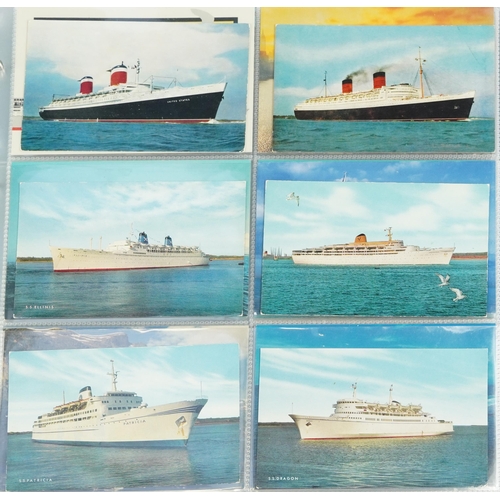 1951 - Collection of shipping interest postcards arranged in an album