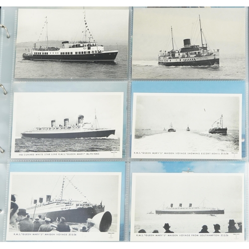 1951 - Collection of shipping interest postcards arranged in an album