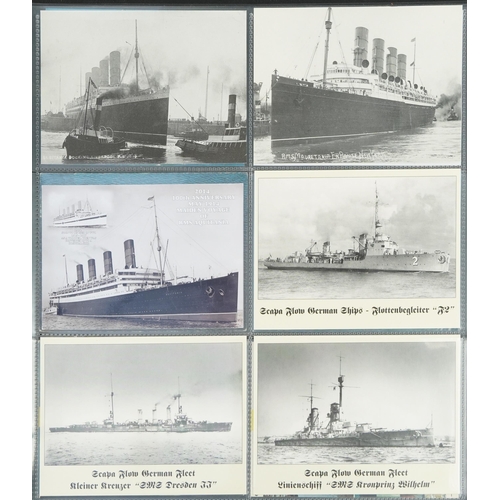 1951 - Collection of shipping interest postcards arranged in an album