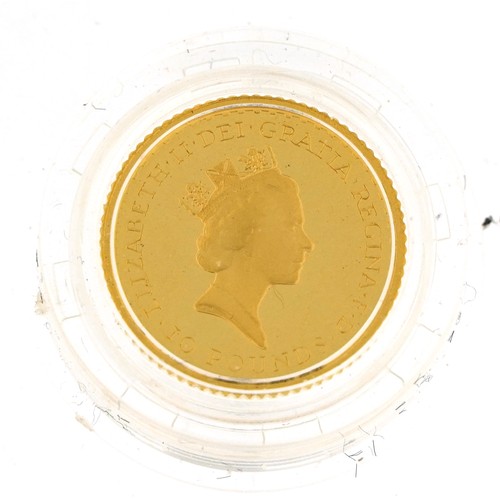 1883 - Elizabeth II 1992 Britannia 1/10 oz proof gold coin by The Royal Mint with certificate numbered 0027... 