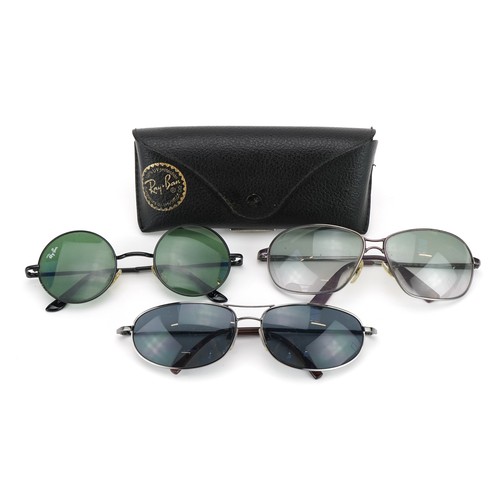 1686 - Three pairs of vintage sunglasses including RayBan and Calvin Klein