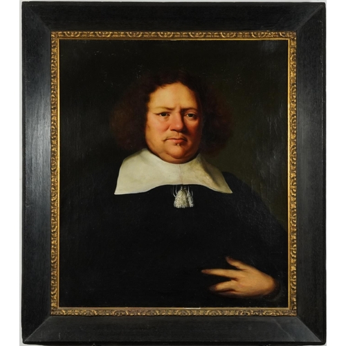 68 - After Ferdinand Bol - Portrait of a gentleman, possibly Lord Hebdon, antique Dutch school oil on can... 