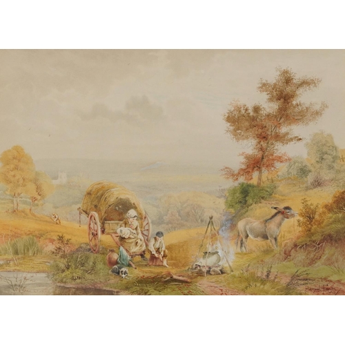 374 - Bernard Foster - The Dyke, Sussex and The Market Cart, pair of late 19th century watercolours, mount... 