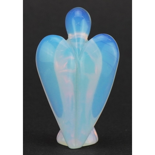 177 - Sabino, French Art Deco opalescent glass angel, 6cm high