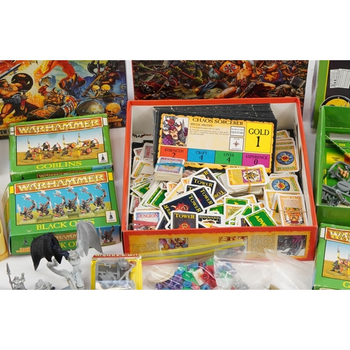 1443 - Large collection of fantasy board game figures including Warhammer, some hand painted and boxes for ... 