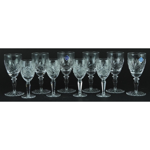 504 - Ten cut glasses including a set of six by Edinburgh Crystal, the largest each 12.5cm high