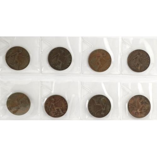 1916 - 19th century and later coinage arranged in an album, some silver including thrupenny bits, pennies a... 