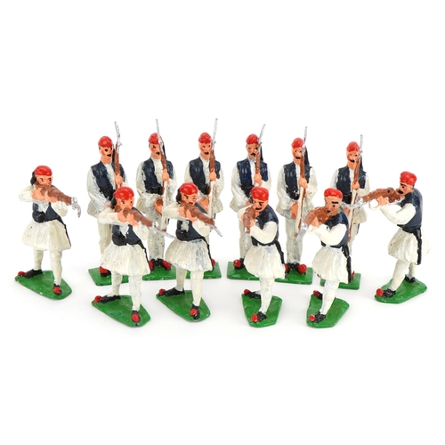 1441 - Twelve hand painted lead model soldiers, the largest 6cm high