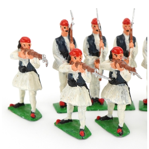 1441 - Twelve hand painted lead model soldiers, the largest 6cm high