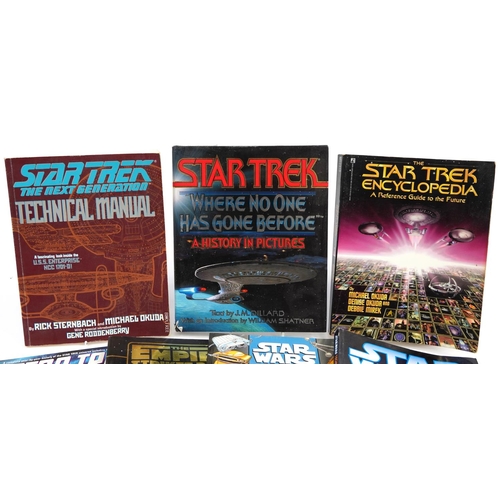 2041 - Six Star Wars and Star Trek Sci Fi books and magazines including The Next Generation Technical Manua... 