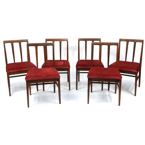 837 - Set of six mid century teak dining chairs, possibly Danish, 88cm high