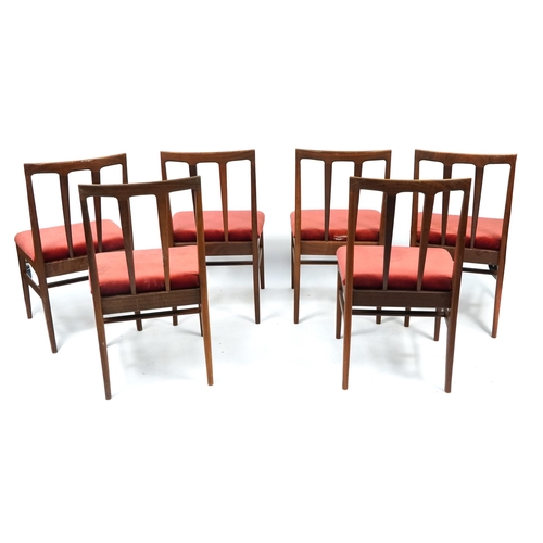 837 - Set of six mid century teak dining chairs, possibly Danish, 88cm high