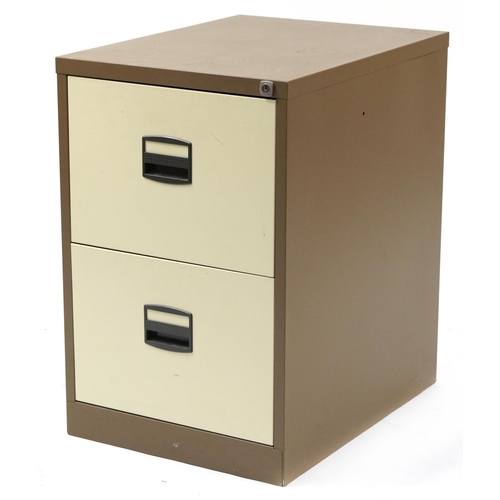 841 - Two drawer metal filing cabinet, 71cm H x 50cm W x 62cm D