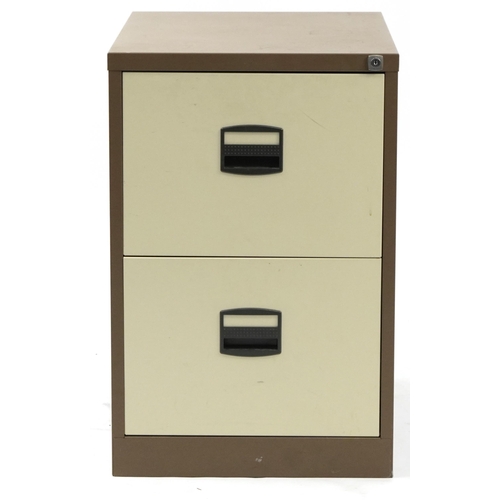 841 - Two drawer metal filing cabinet, 71cm H x 50cm W x 62cm D