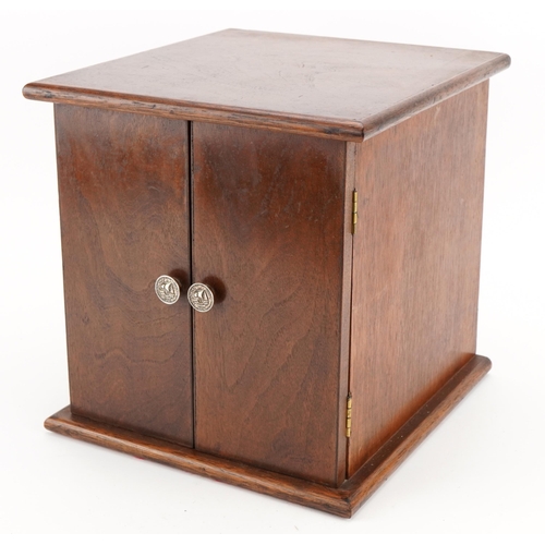 241 - Oak table top ten drawer collector's chest, 25cm H x 24cm W x 25cm D