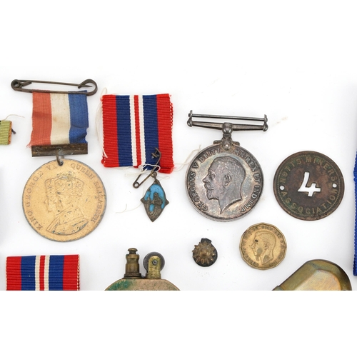 1764 - British militaria including World War I 1914-1918 war medal awarded to 460717 PTE.H.BEENY.8-CAN.INF.... 