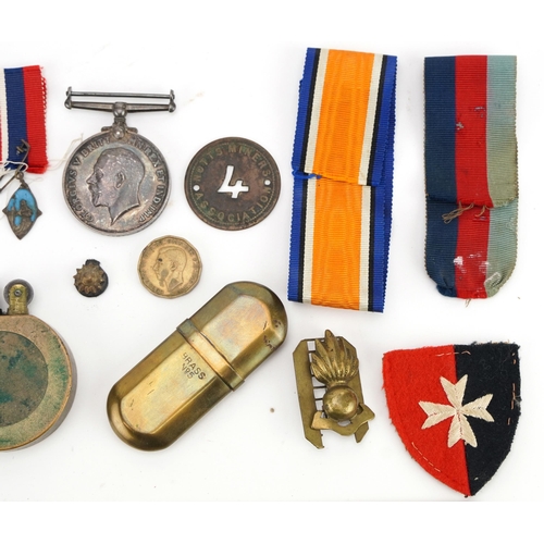 1764 - British militaria including World War I 1914-1918 war medal awarded to 460717 PTE.H.BEENY.8-CAN.INF.... 