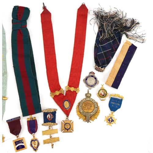 1774 - Group of masonic and RAOB interest jewels and medallions including Independent Order of Buffaloes Ma... 