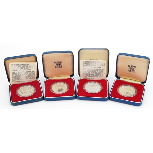 1887 - Four Queen's Silver Jubilee silver proof coins with fitted cases