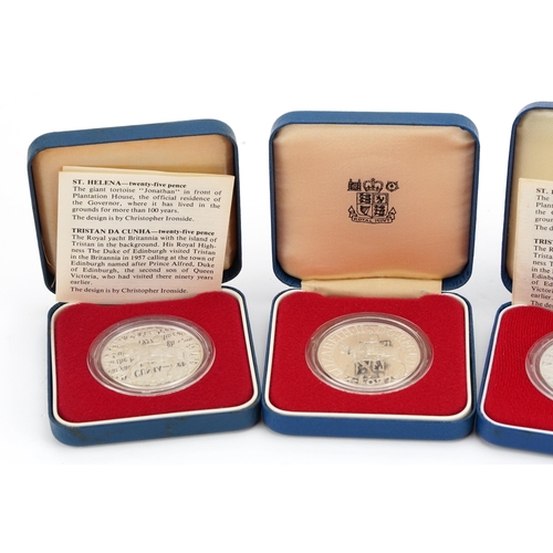 1887 - Four Queen's Silver Jubilee silver proof coins with fitted cases