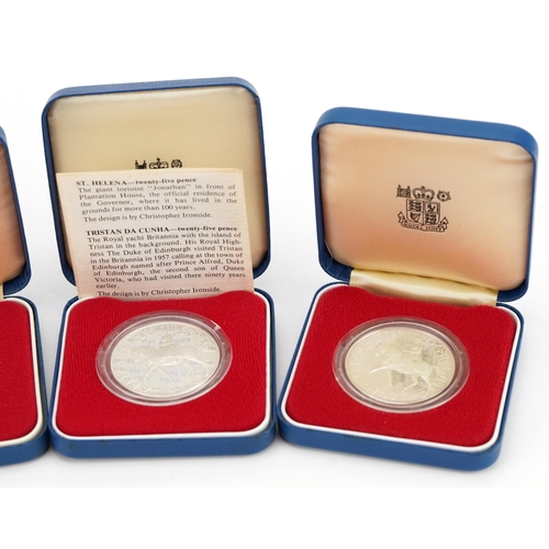 1887 - Four Queen's Silver Jubilee silver proof coins with fitted cases