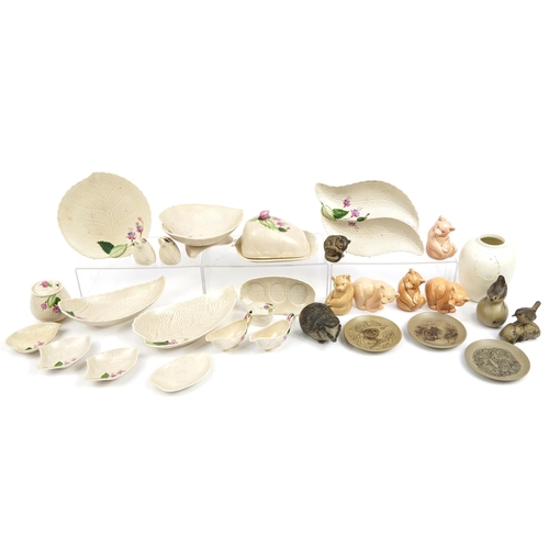 1293 - Collectable china including Crown Devon leaf design teaware and Poole Pottery animals, the largest 2... 