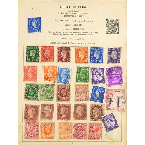 2037 - Collection of British and world stamps arranged in eight albums including Penny black and Penny reds