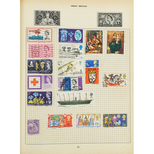 2037 - Collection of British and world stamps arranged in eight albums including Penny black and Penny reds