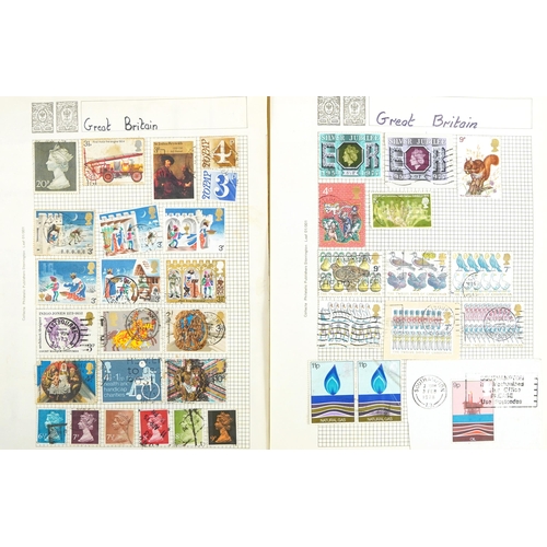 2037 - Collection of British and world stamps arranged in eight albums including Penny black and Penny reds