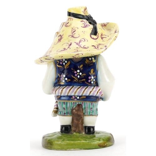 292 - 19th century hand painted porcelain dwarf in the manner of Derby, 14.5cm high