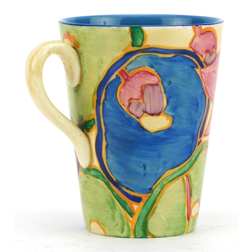 95 - Clarice Cliff, Art Deco Fantasque cup hand painted  with fruit, 9.5cm high