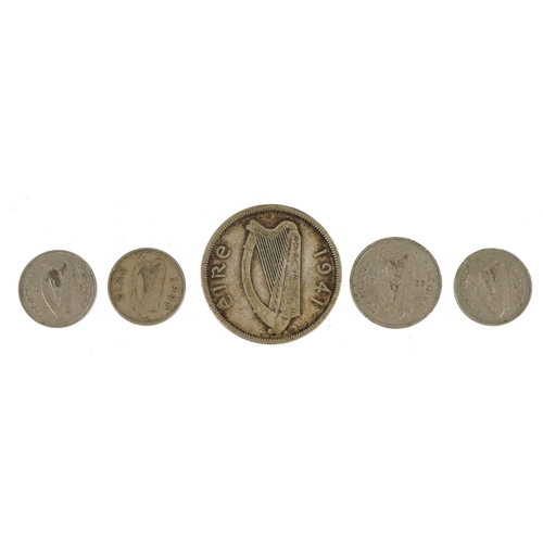 1918 - Five various Irish coins