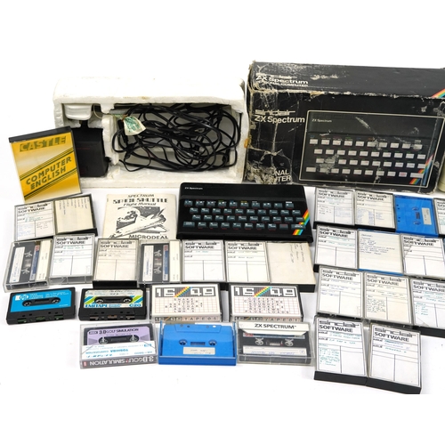 1461 - Vintage Sinclair ZX Spectrum with a collection of games and a Commodore Datassette