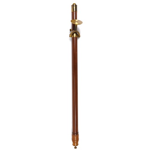 159 - Mahogany and brass ship's stick barometer by Culpeper Instruments numbered 059/82, 96.5cm in length