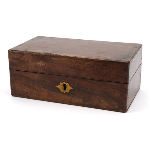 420 - Victorian mahogany  apothecary box with glass bottles with leather lining and impressed By Appointme... 