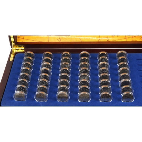 1899 - Collection of United States uncirculated quarters by The Danbury Mint housed in a treasure chest des... 