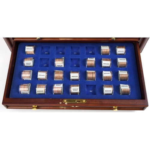 1899 - Collection of United States uncirculated quarters by The Danbury Mint housed in a treasure chest des... 