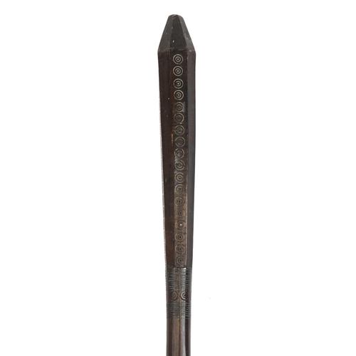 498 - Tribal interest hardwood club, possibly Tongan, 137.5cm in length