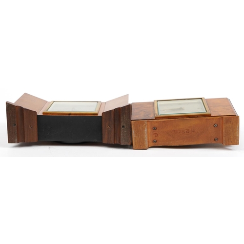 308 - Two Art Deco Elliott walnut mantle clocks one retailed by Garrard & Co 12 Regent Street London, the ... 