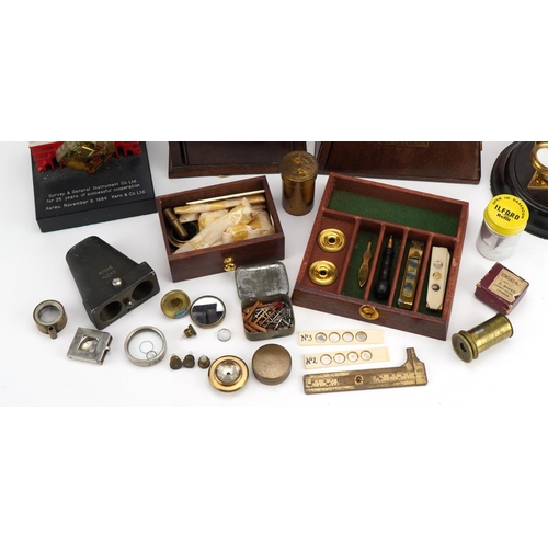 153 - Scientific instruments and related collectables including mahogany case with plaque engraved Improve... 