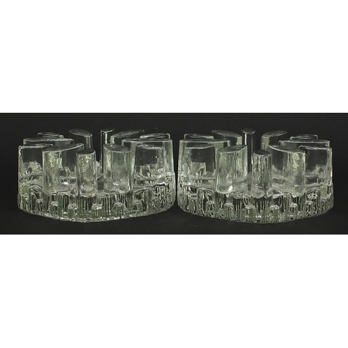 1491 - Pair of Scandinavian design candleholders, each 15.5cm in diameter