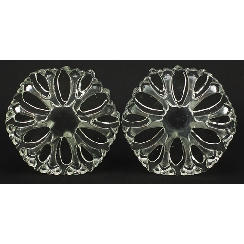 1491 - Pair of Scandinavian design candleholders, each 15.5cm in diameter