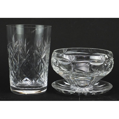 505 - Set of six Stuart Crystal sundae dishes and set of four drinking glasses, the largest each 10.5cm hi... 